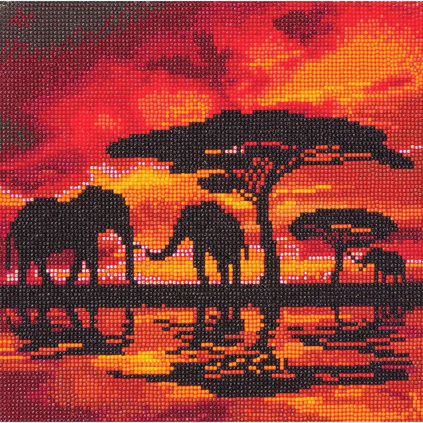 Crystal Art - CA Kit (Medium) - Elephant Silhouette