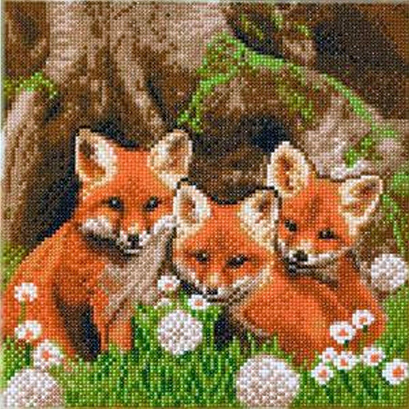 Crystal Art - Kit CA (Moyen) - Fox Cubs