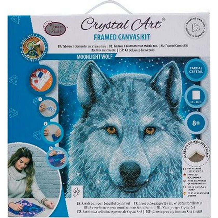 Crystal Art - Kit CA (Moyen) - Loup de la Lune