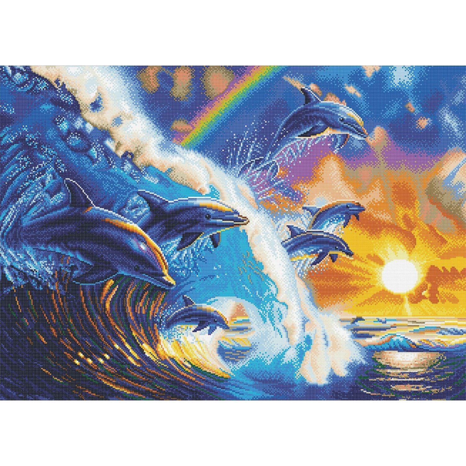 Crystal Art - CA Kit (XL size A) - Dolphin Waves