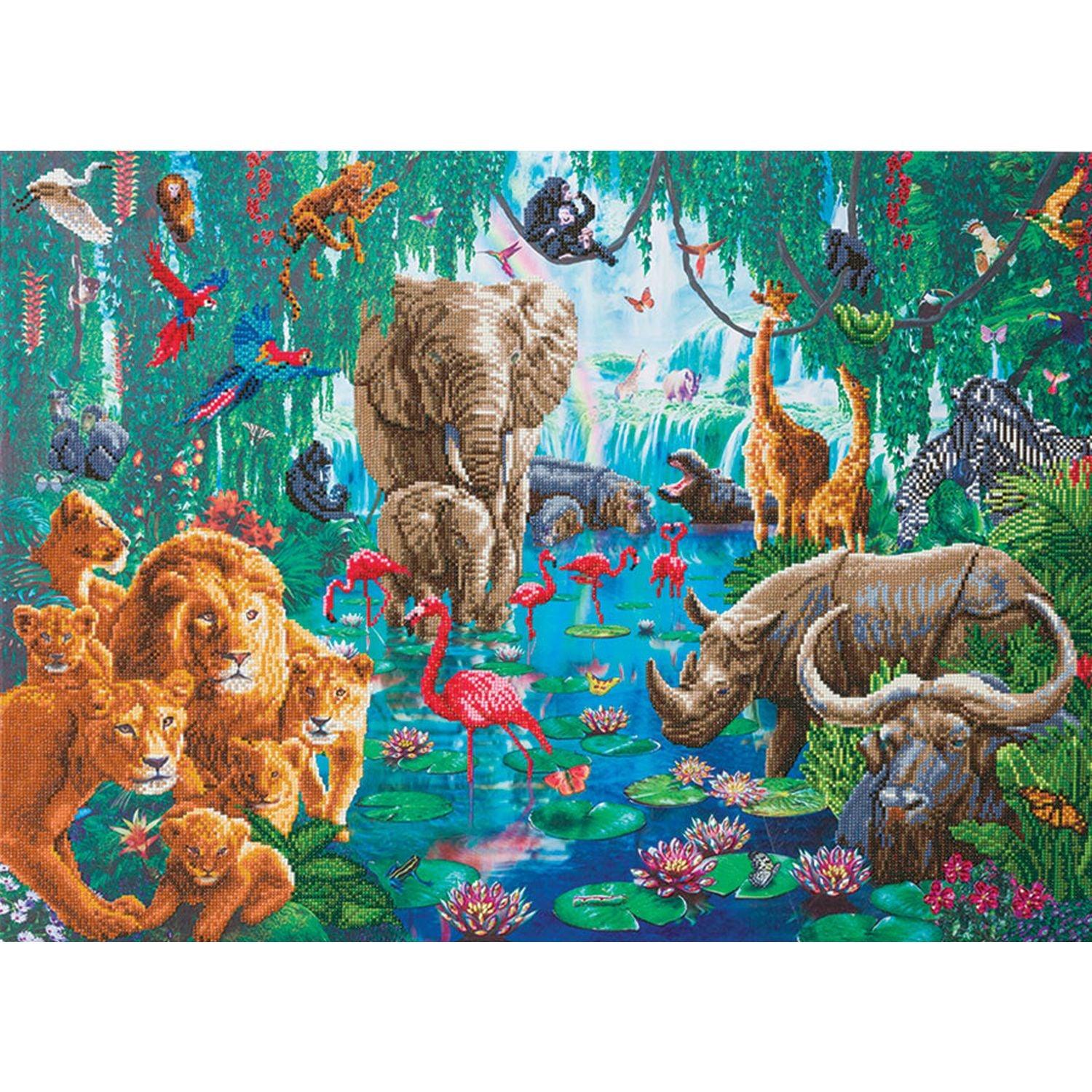 Crystal Art - CA Kit (XL size A) - Jungle Gathering
