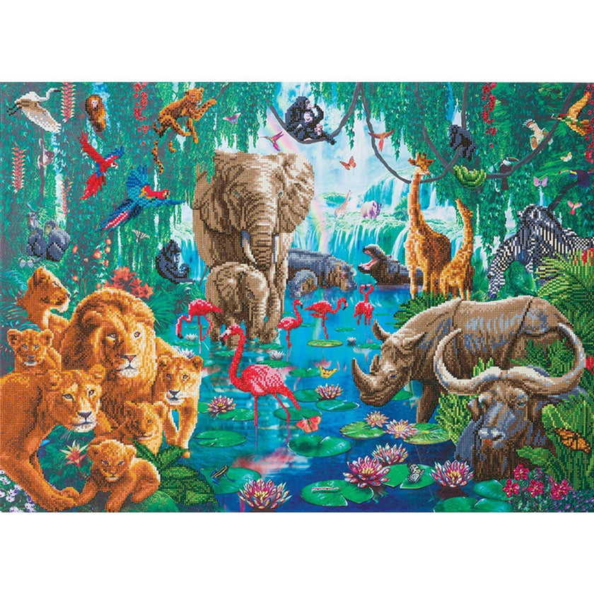 Crystal Art - CA Kit (XL size A) - Jungle Gathering