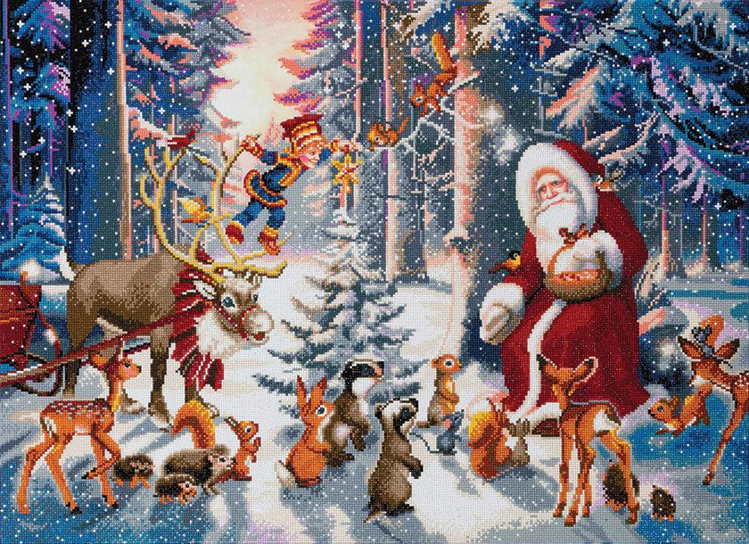 Crystal Art - CA Mtd Kit (XL size A): Xmas in Forest