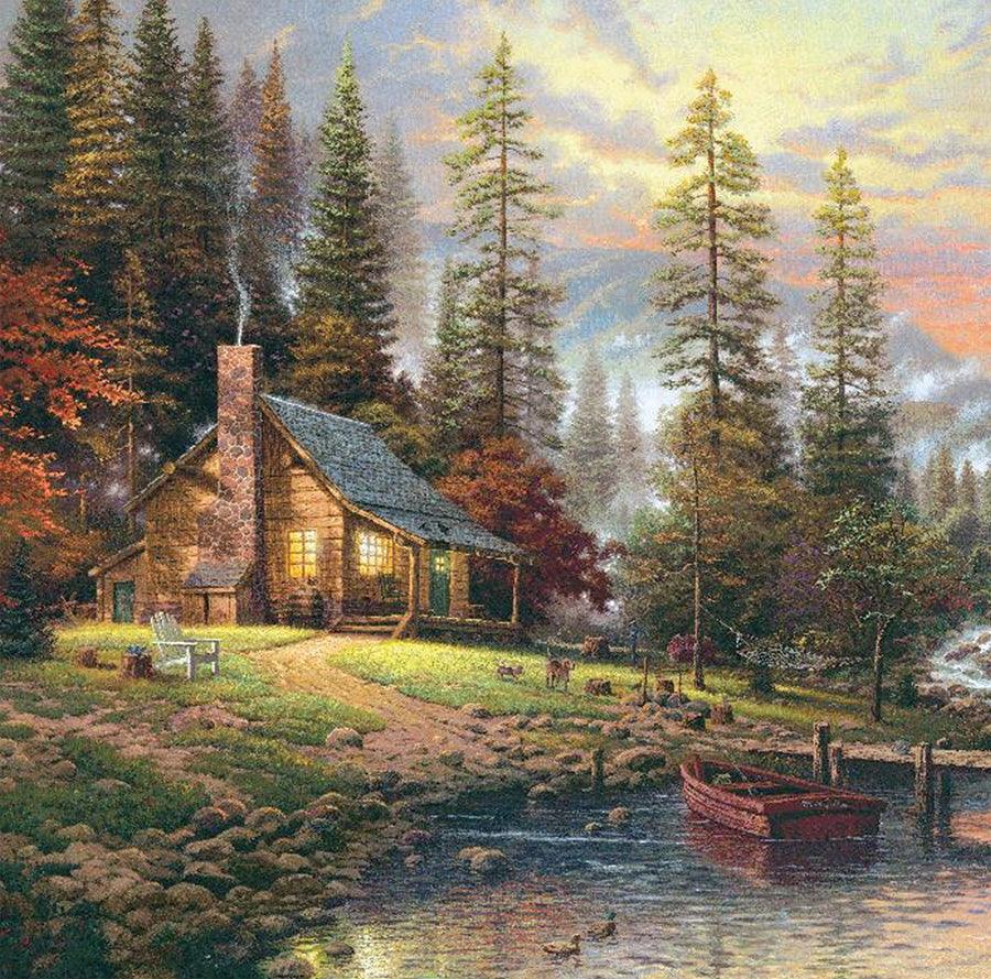 Crystal Art - CA PBN (Medium) - A Peaceful Retreat (Kinkade)