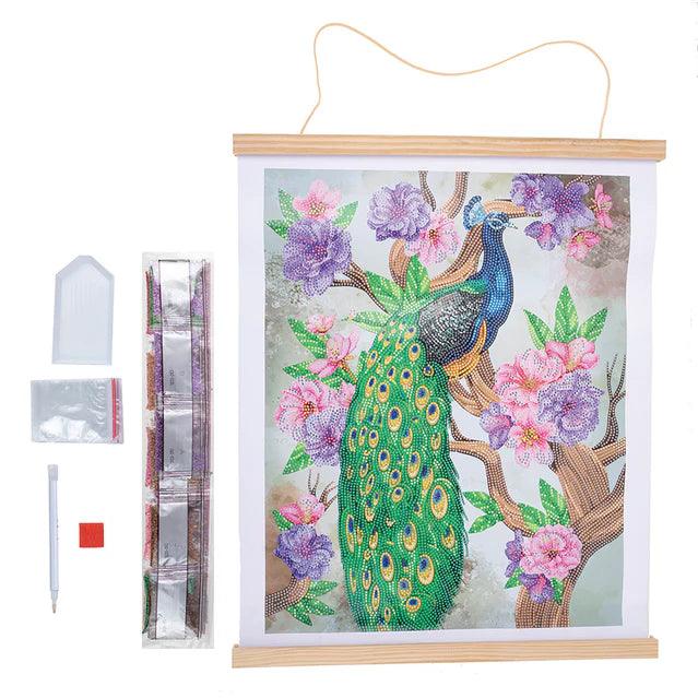 Crystal Art - CA Scroll Kit: Peacock Peony