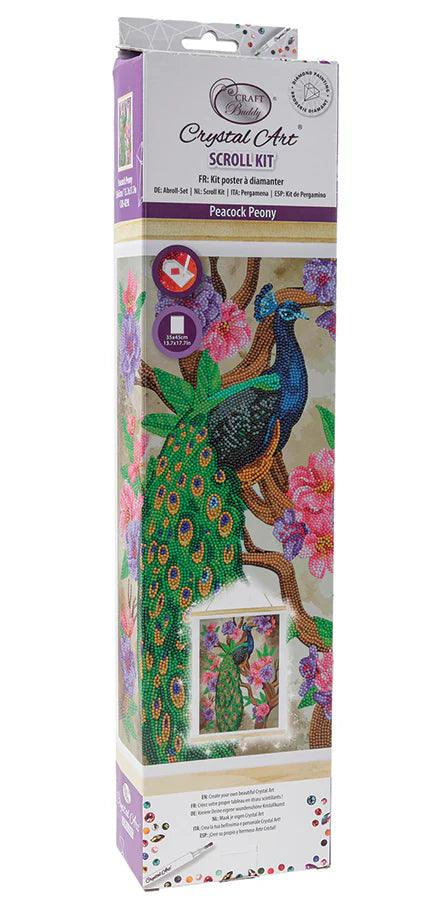 Crystal Art - CA Scroll Kit: Peacock Peony