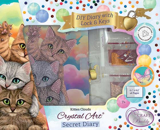 Crystal Art - CA Secret Diary Kit: Kitten Clouds