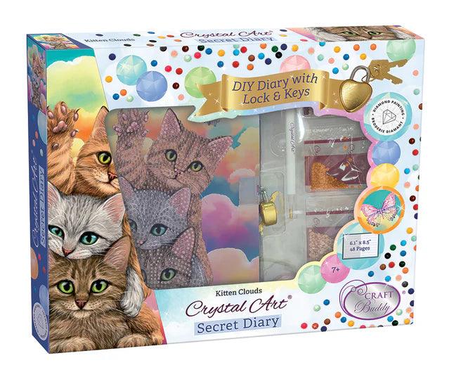 Crystal Art - CA Secret Diary Kit: Kitten Clouds