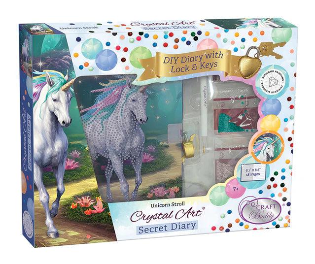 Crystal Art - Kit de journal secret CA : Balade de licorne