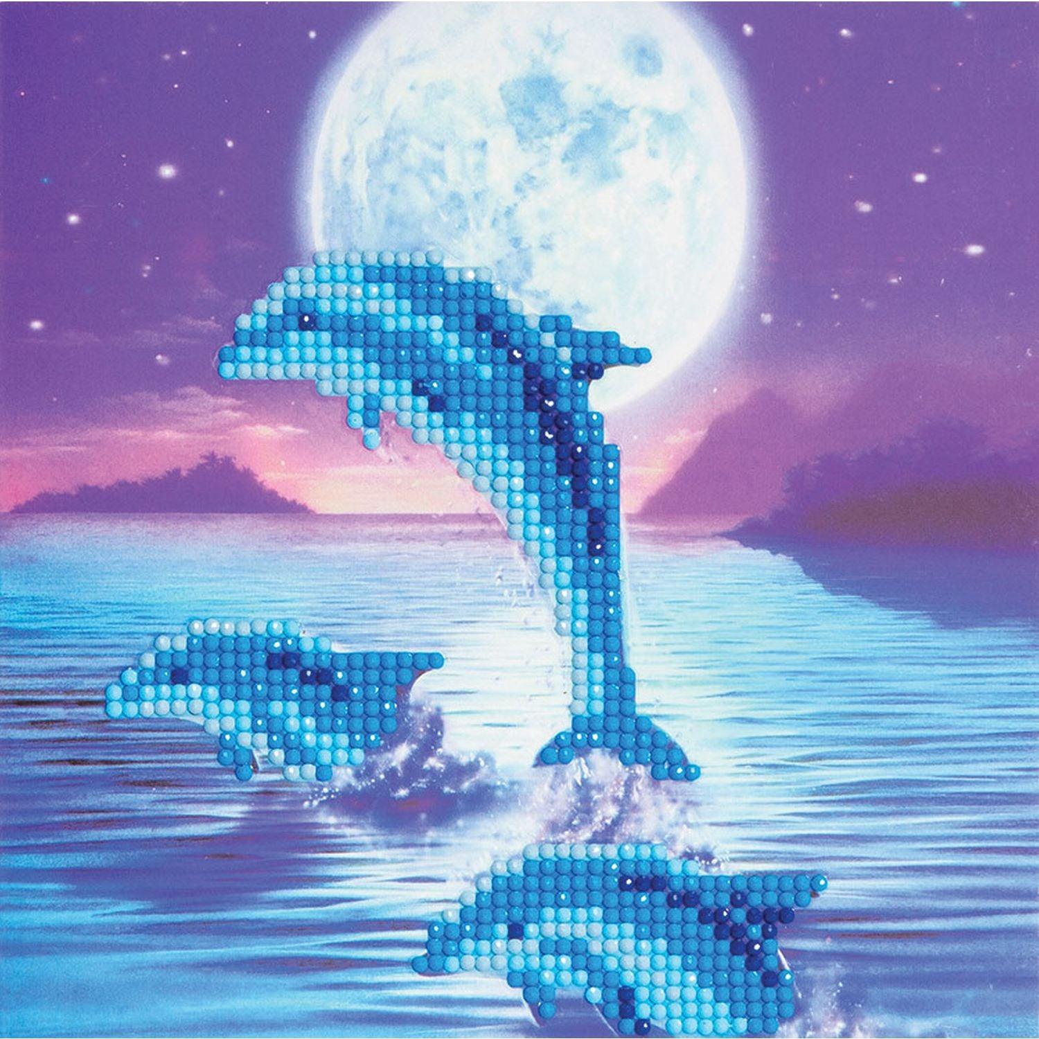 Crystal Art - Card - Dolphins