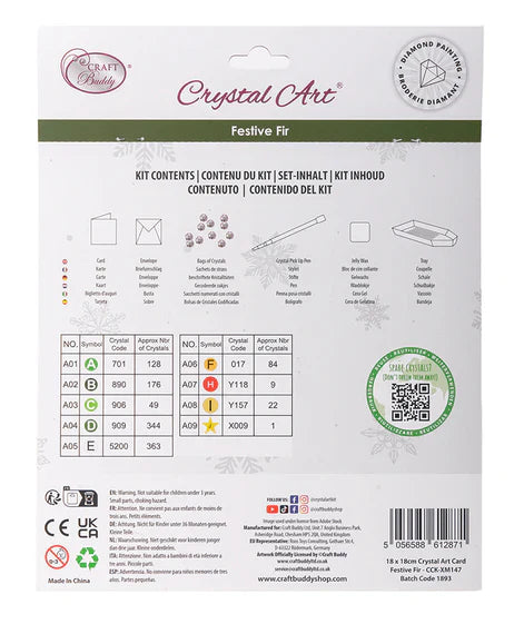 Crystal Art - Kit de cartes : Sapin de Noël