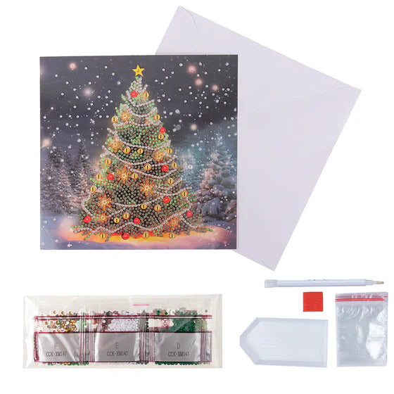 Crystal Art - Kit de cartes : Sapin de Noël