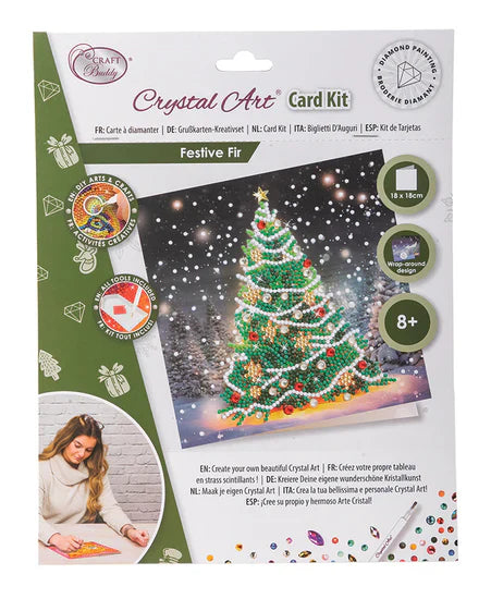Crystal Art - Kit de cartes : Sapin de Noël