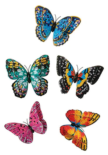 Crystal Art - Deco Kit: 3D Butterflies (Set of 5)