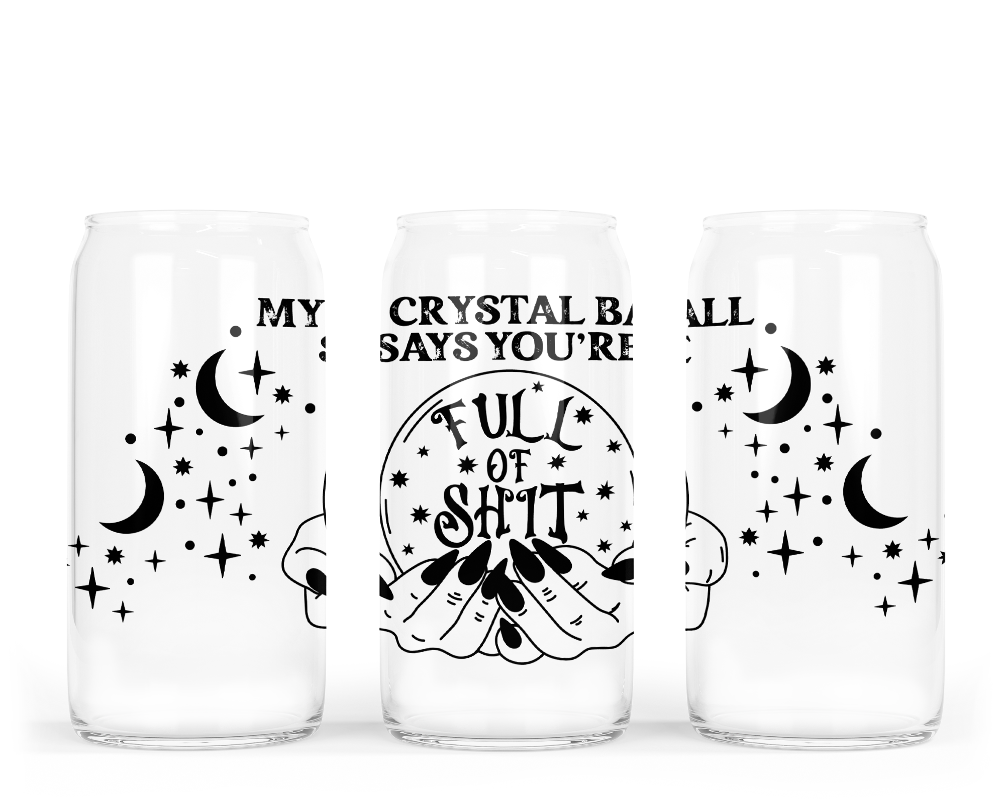 Crystal Ball Glass Can with Bamboo Lid