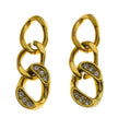Boucles d'oreilles pendantes CUBA en chaîne cubaine et zircone.