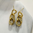 Boucles d'oreilles pendantes CUBA en chaîne cubaine et zircone.