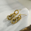 Boucles d'oreilles pendantes CUBA en chaîne cubaine et zircone.