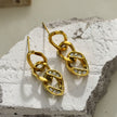 Boucles d'oreilles pendantes CUBA en chaîne cubaine et zircone.