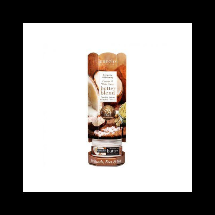 Cuccio - Présentoir Coconut & Gingembre/Coconut & White Ginger Butter (6 X 8Oz)