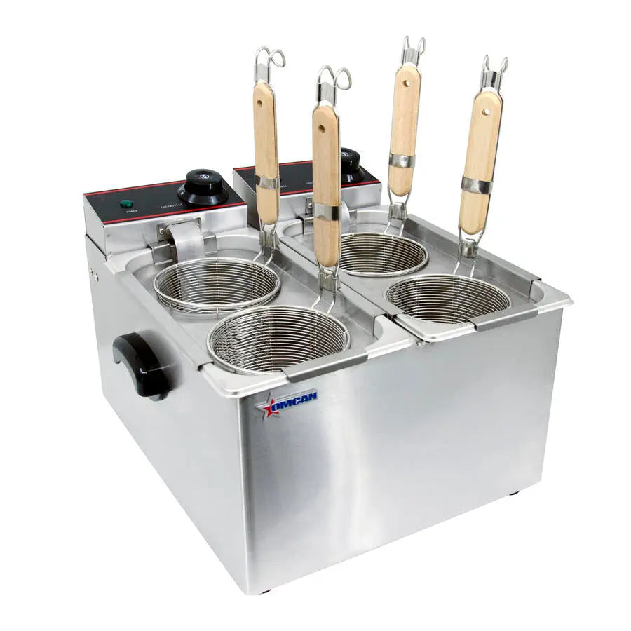 Cuiseur à pâtes électrique de comptoir – Capacité 4 L x 2 – Inox – Sur commande
