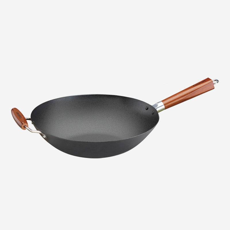 Cuisinart - Carbon Steel Wok With Premium Wood Handle (14