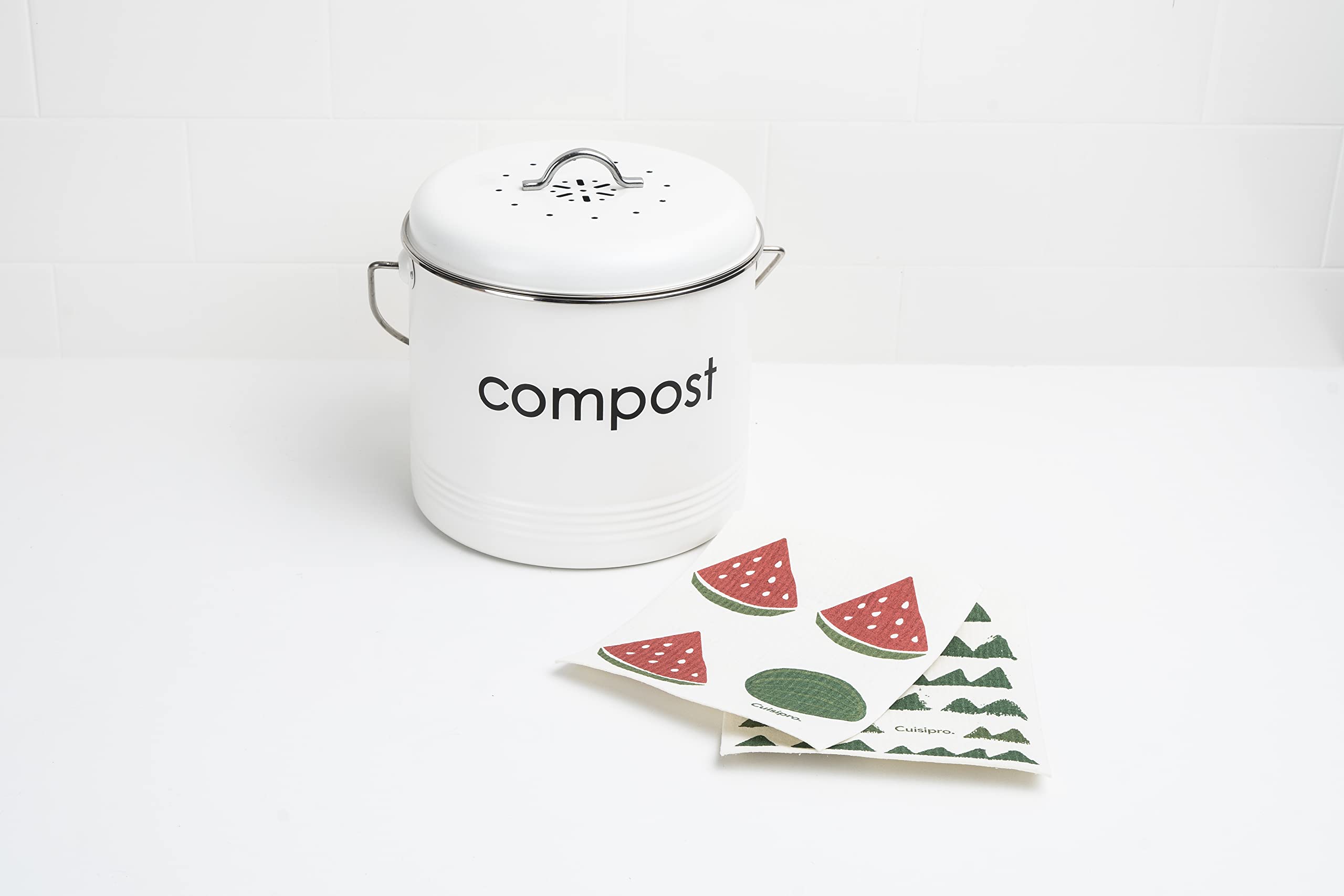 Cuisipro - All Purpose Eco-Cloth, SM 20x17cm Grn Triangle/Watermelon 2pk