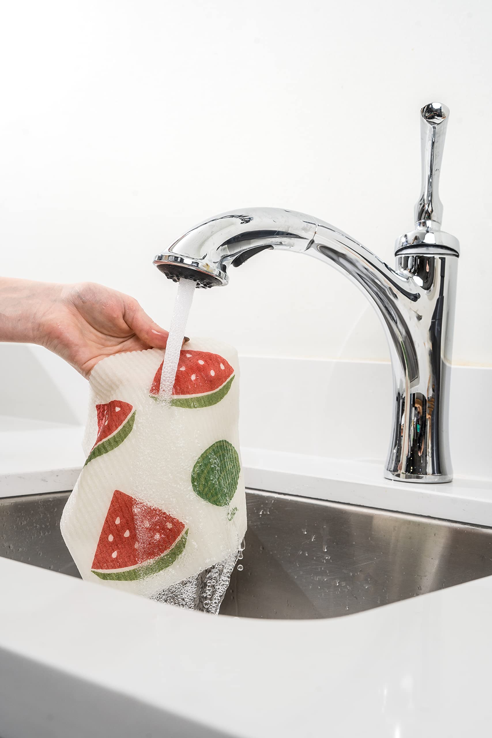 Cuisipro - All Purpose Eco-Cloth, SM 20x17cm Grn Triangle/Watermelon 2pk