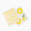 Cuisipro - Drap Eco-Nettoyant Multifonction, Petit Format 20x17cm, Rayures Jaunes/Citron, Lot de 2