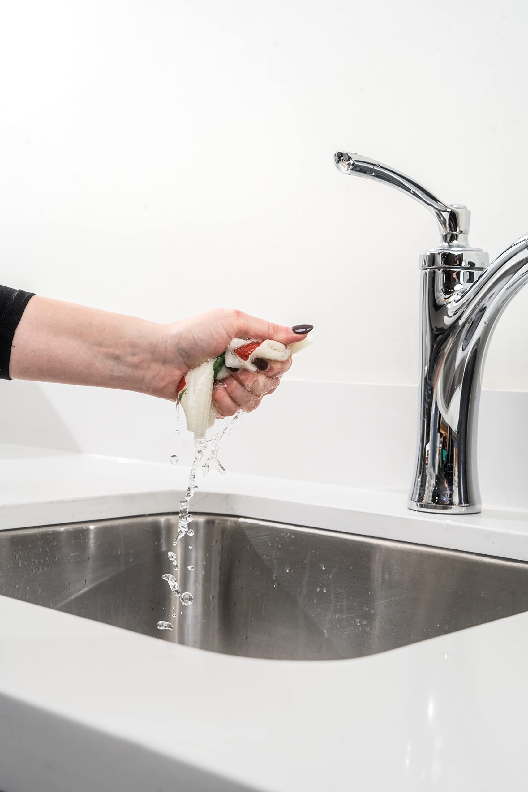 Cuisipro - Drap Eco-Nettoyant Multifonction, Petit Format 20x17cm, Rayures Jaunes/Citron, Lot de 2