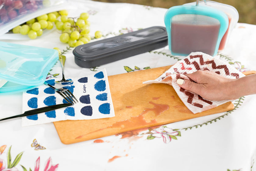 Cuisipro - All Purpose Eco-Cloth, SM 20x17x0.2cm Blue Dots/Blueberry 2pk