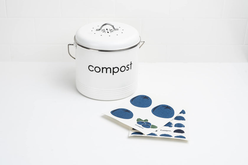 Cuisipro - All Purpose Eco-Cloth, SM 20x17x0.2cm Blue Dots/Blueberry 2pk