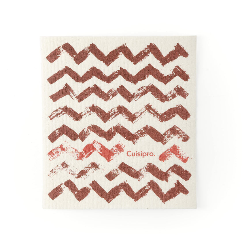 Cuisipro - All Purpose Eco-Cloth, SM 20x17x0.2cm Red ZigZag/Apple 2pk
