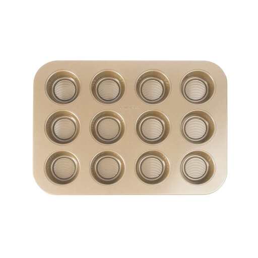 Cuisipro - Bakeware, Muffin Tray, 12 Cup 40x28.3x2.8cm carbon Carbon Steel