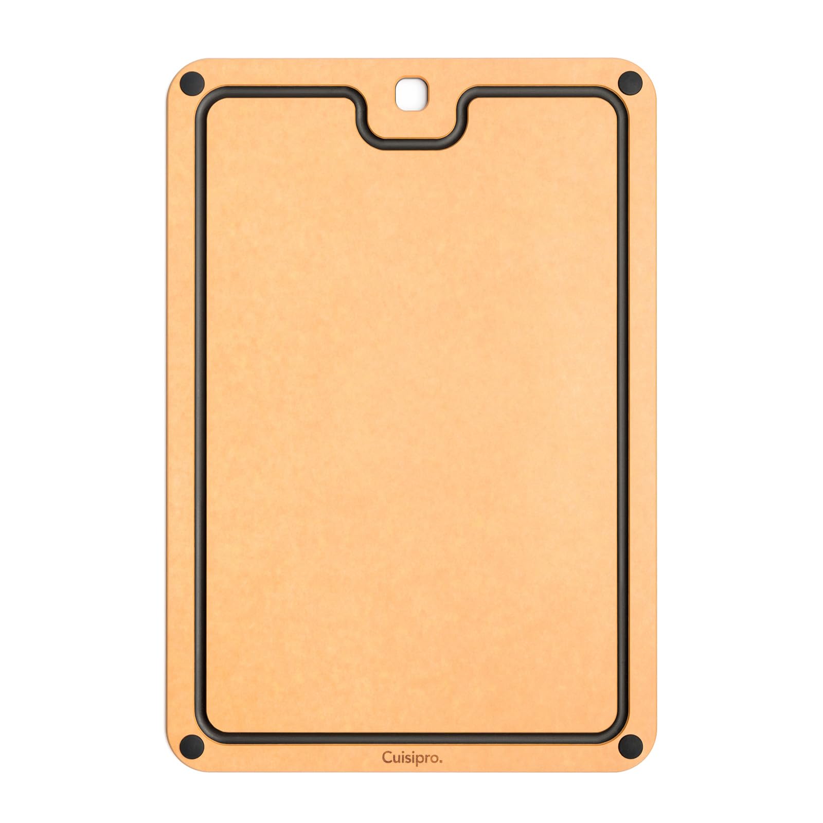 Cuisipro - Planche à découper en bois de fibre avec pieds en silicone 40,6 x 27,9 x 0,6 cm, naturel