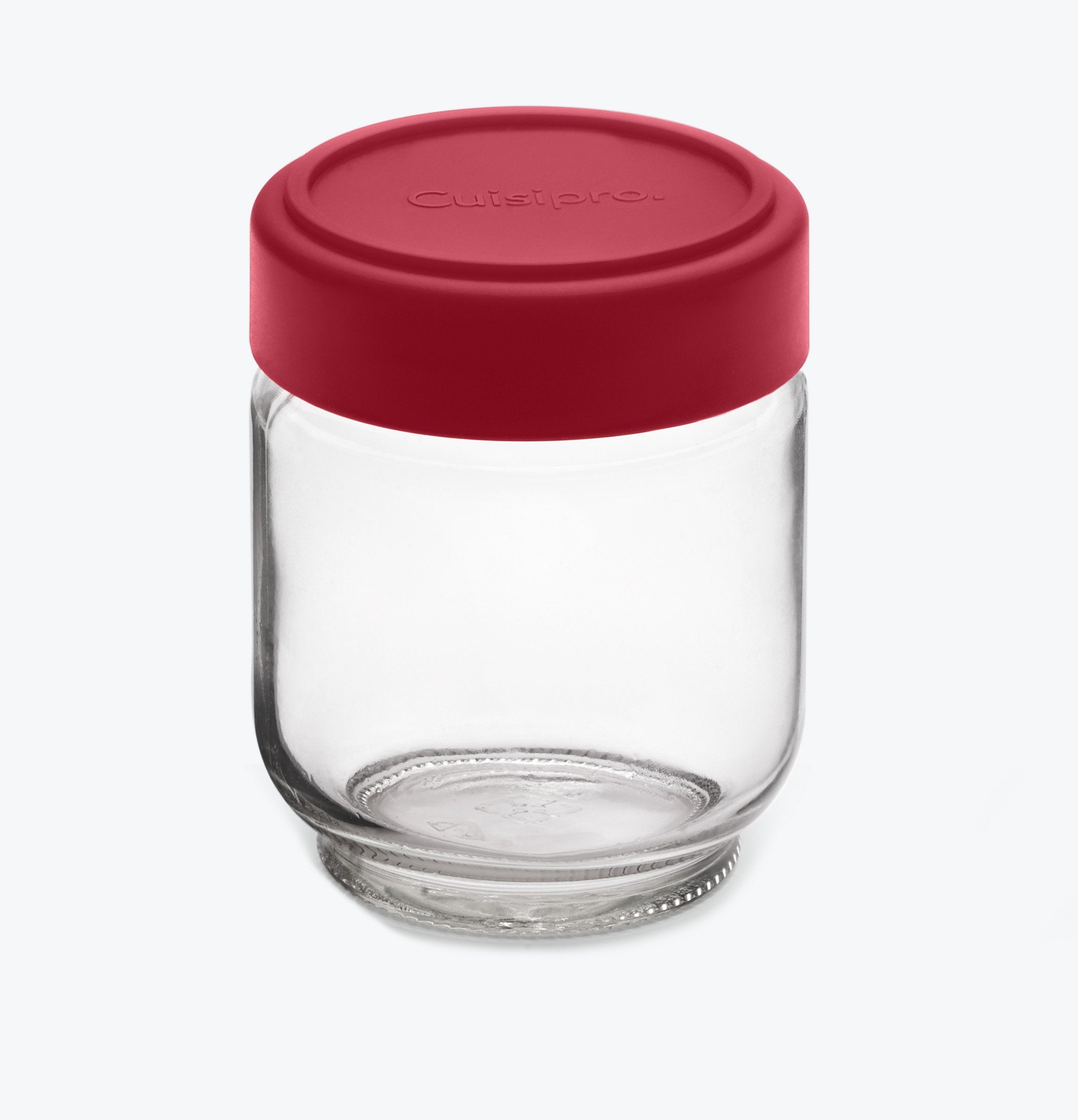 Cuisipro - Jars en verre hermétiques, lot de 4, 13,3 cm (5,25 po), 160 ml (5,4 oz), rouge