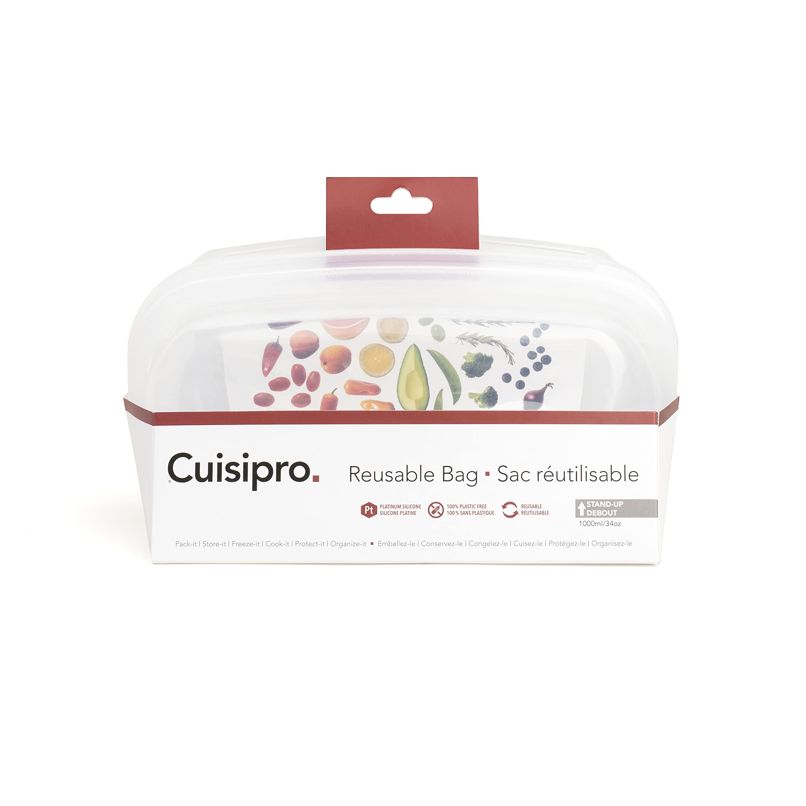 Cuisipro - Reusable Bags Stand Up 1000ml Clear