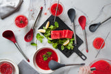 Cuisipro - Cuillère à soupe en silicone 31 cm rouge (LFGB Silicone)