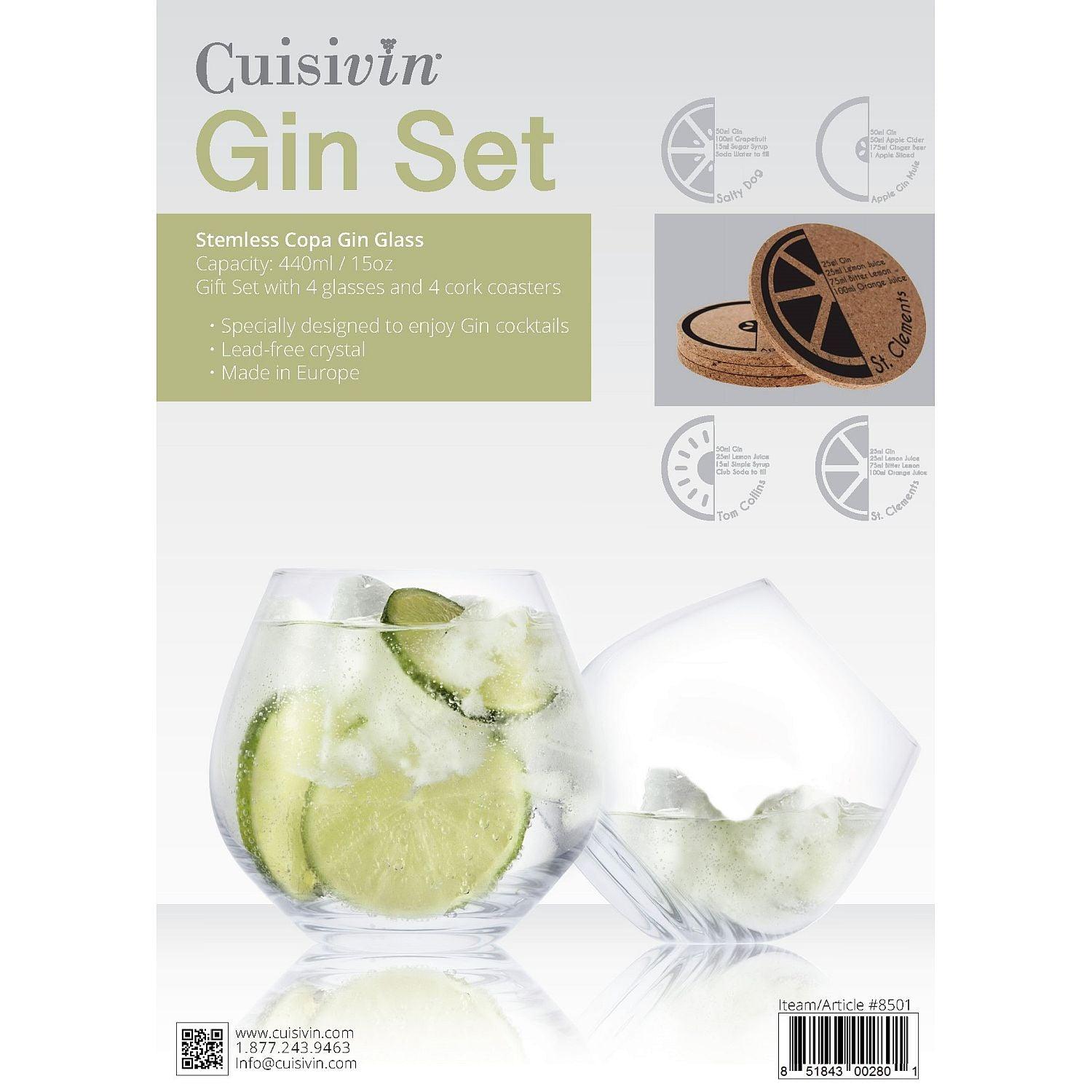 Cuisivin - Stemless Gin Copa Glass Gift Set