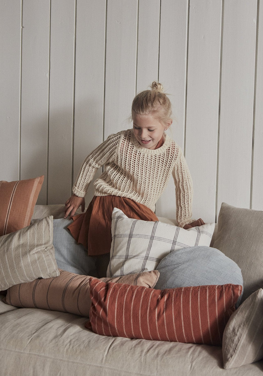 Kyoto Cushion Round - Dusty Blue
