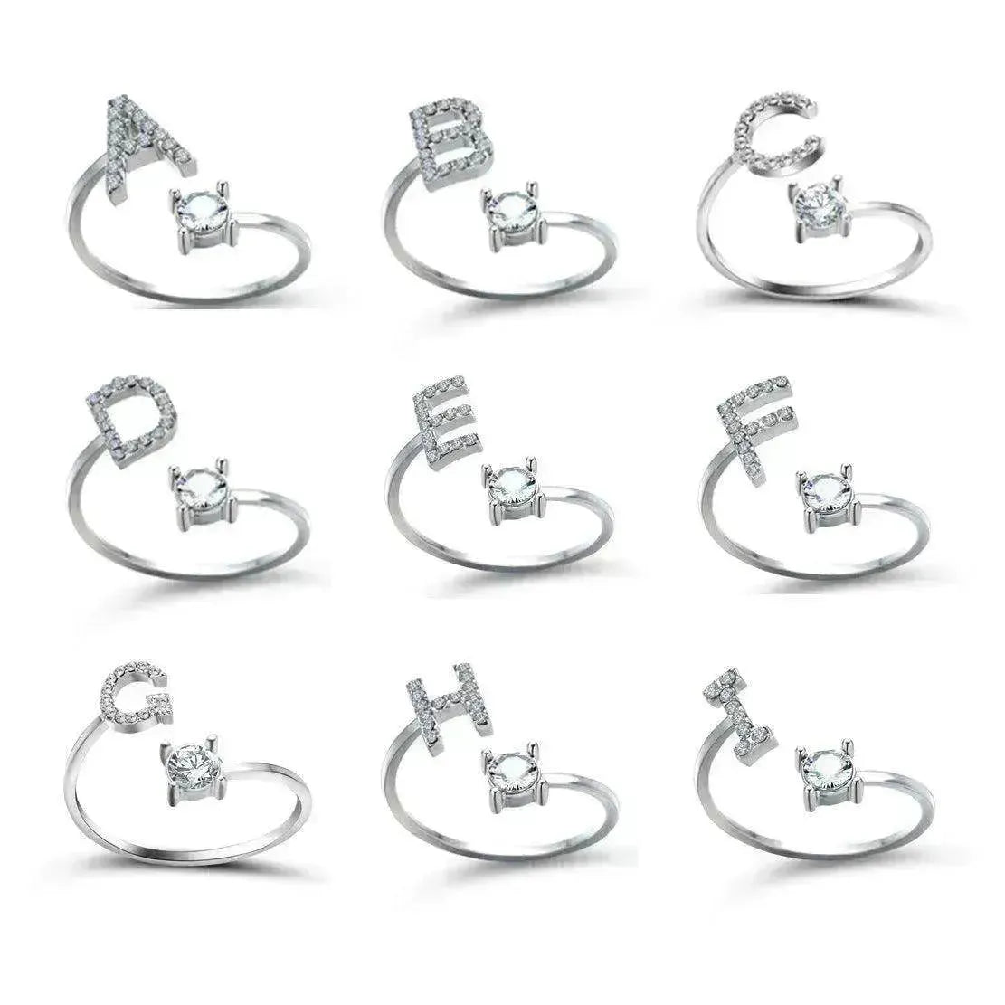 Customizable 26-Letter Ring: Fashionable & Elegant Jewelry