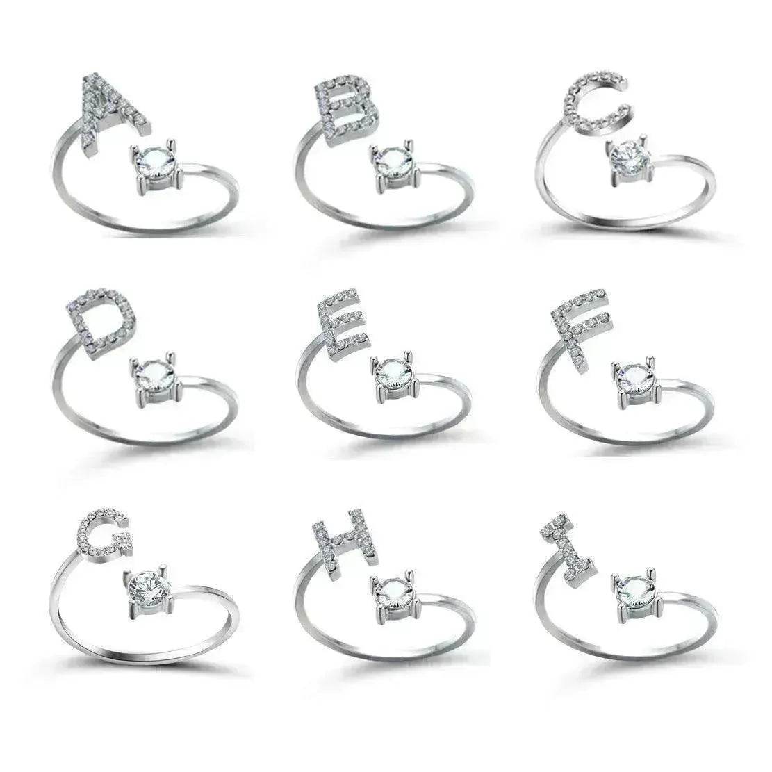 Customizable 26-Letter Ring: Fashionable & Elegant Jewelry