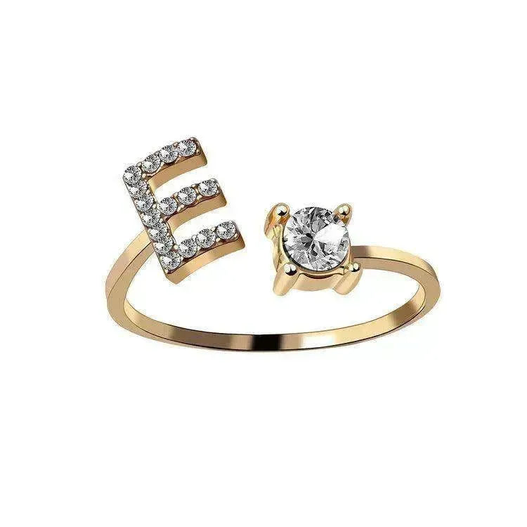 Customizable 26-Letter Ring: Fashionable & Elegant Jewelry