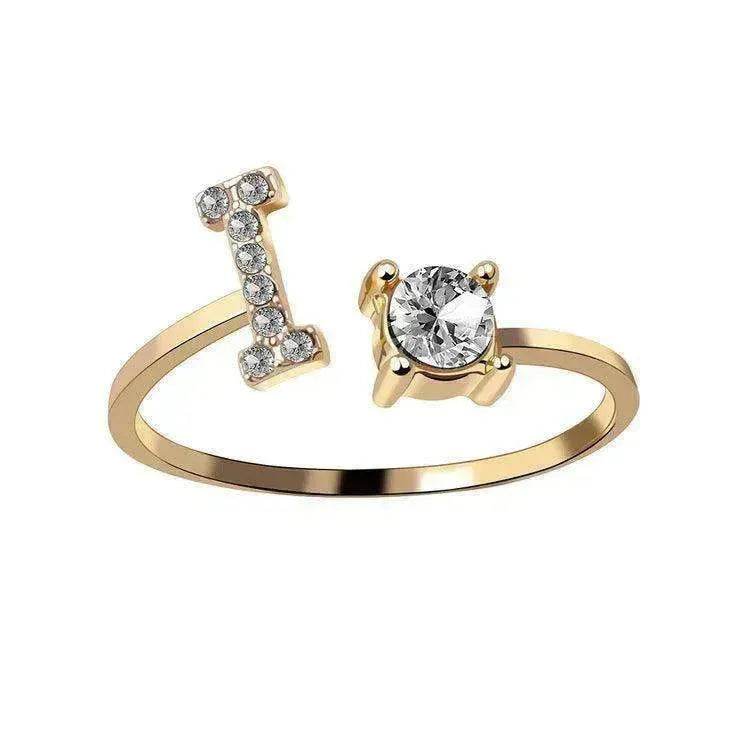 Customizable 26-Letter Ring: Fashionable & Elegant Jewelry