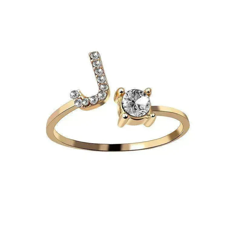 Customizable 26-Letter Ring: Fashionable & Elegant Jewelry