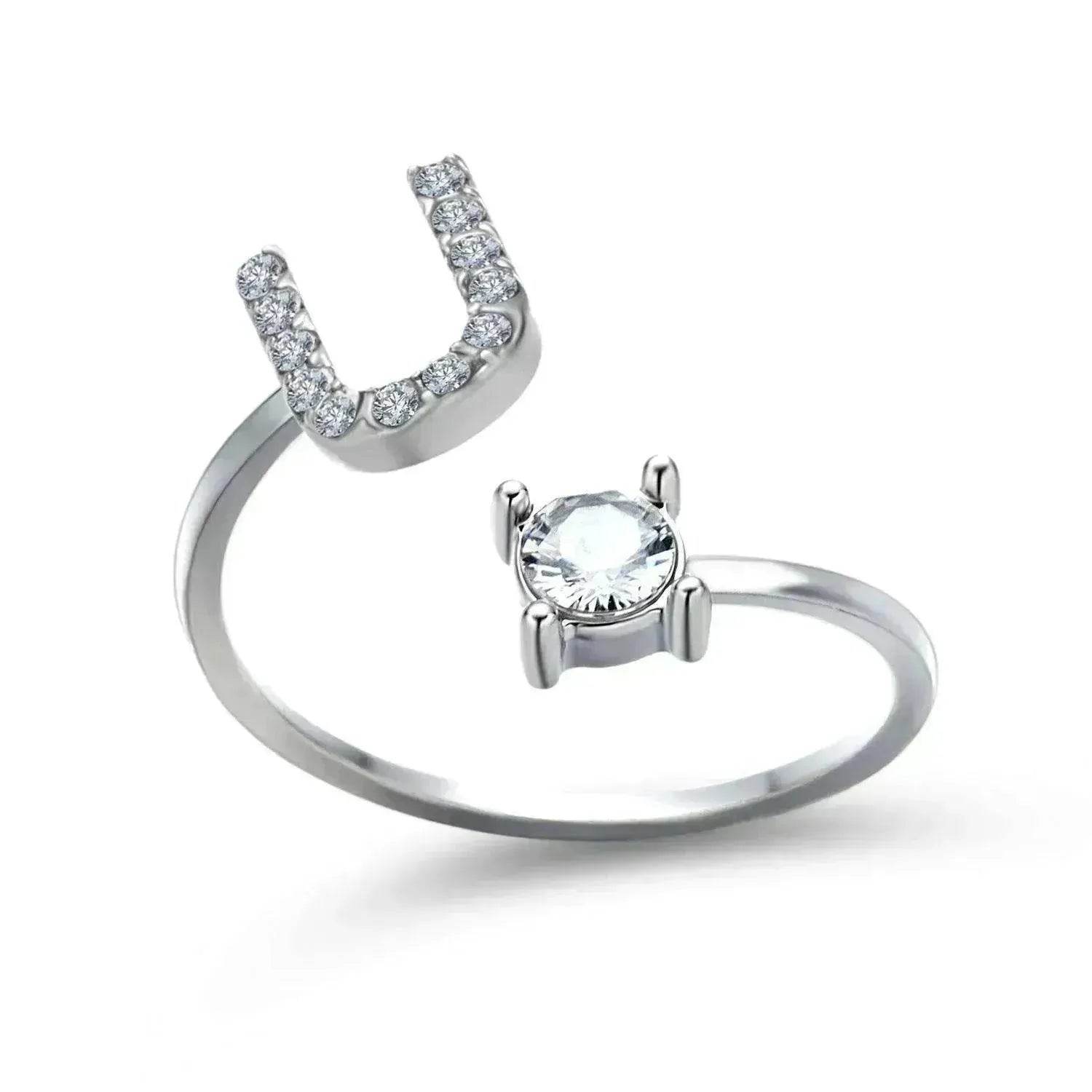 Customizable 26-Letter Ring: Fashionable & Elegant Jewelry