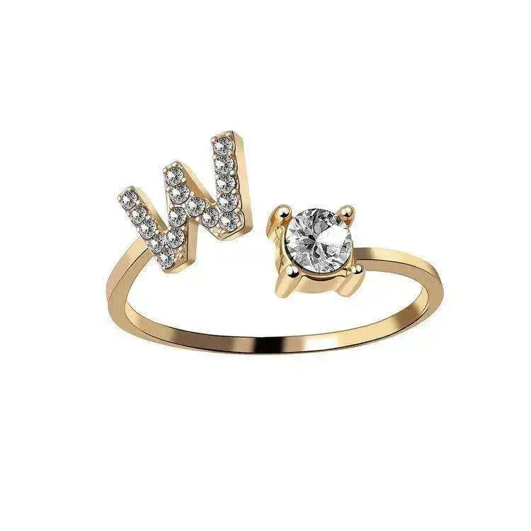 Customizable 26-Letter Ring: Fashionable & Elegant Jewelry