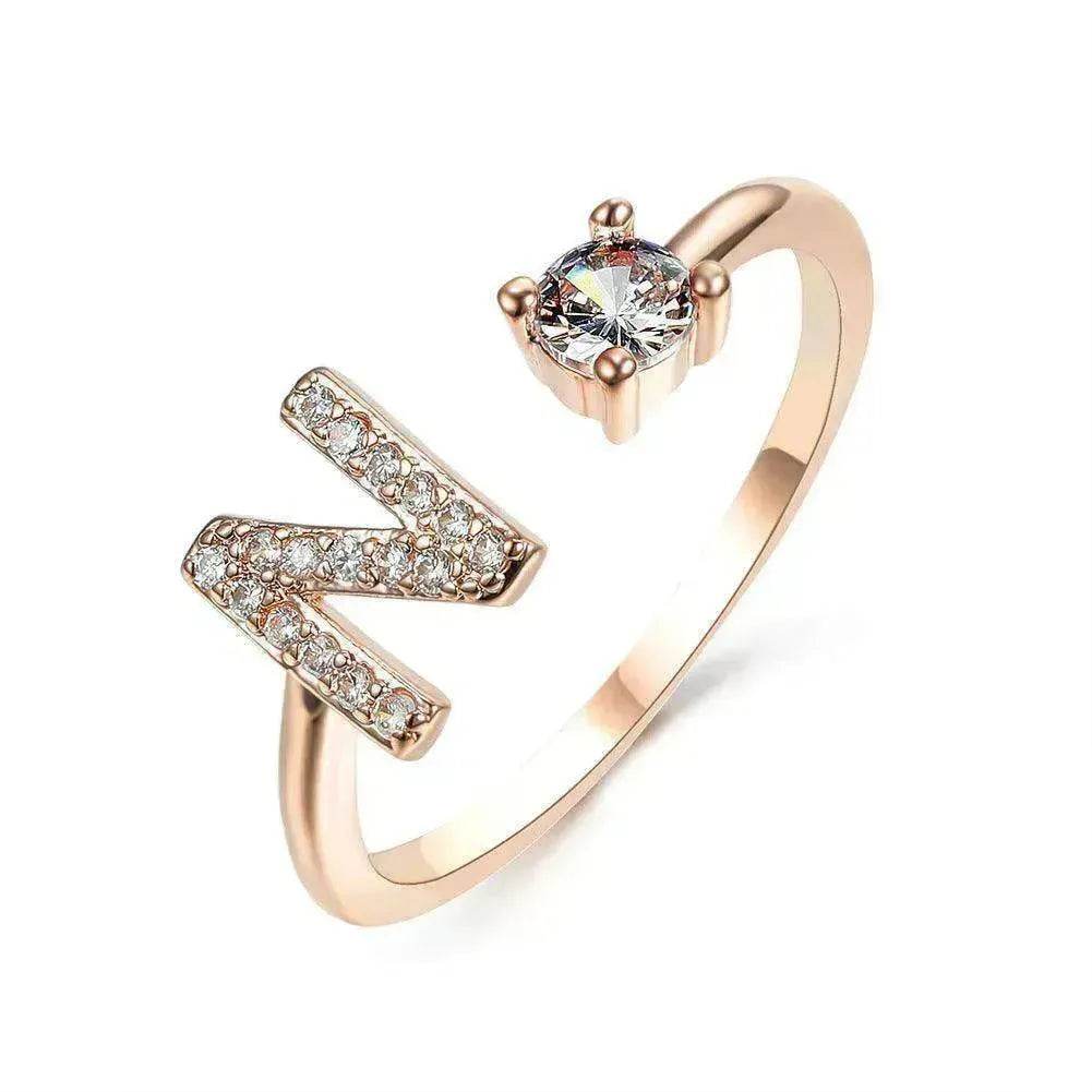 Customizable 26-Letter Ring: Fashionable & Elegant Jewelry
