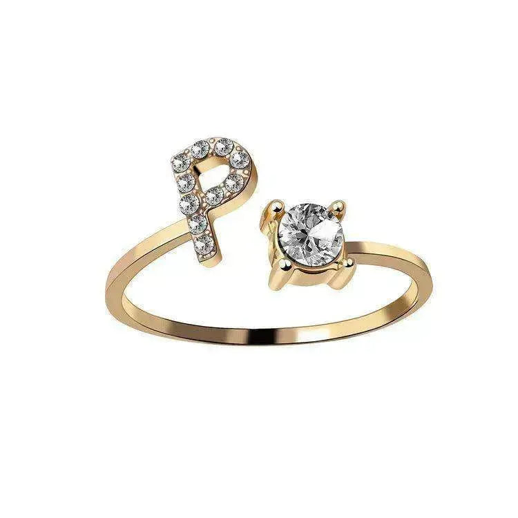 Customizable 26-Letter Ring: Fashionable & Elegant Jewelry