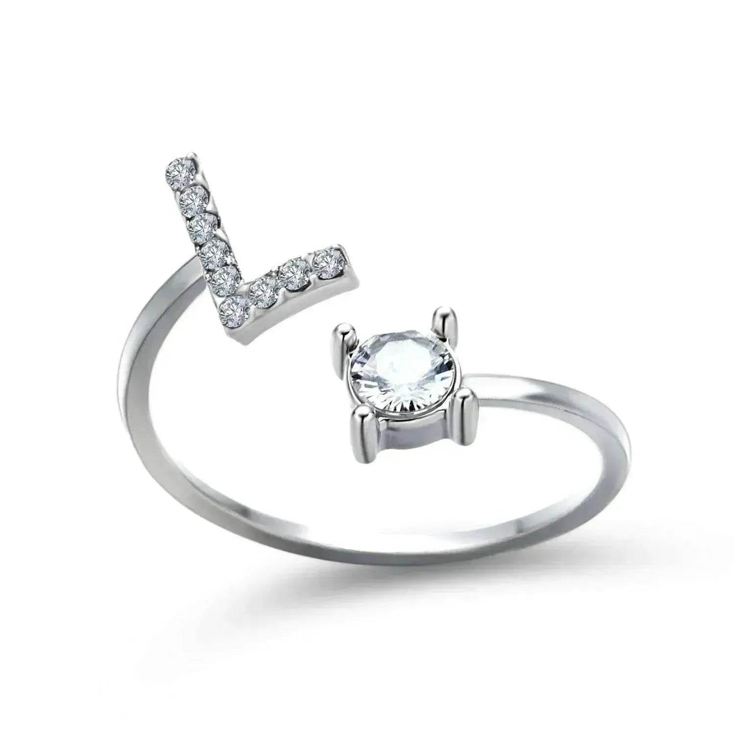 Customizable 26-Letter Ring: Fashionable & Elegant Jewelry